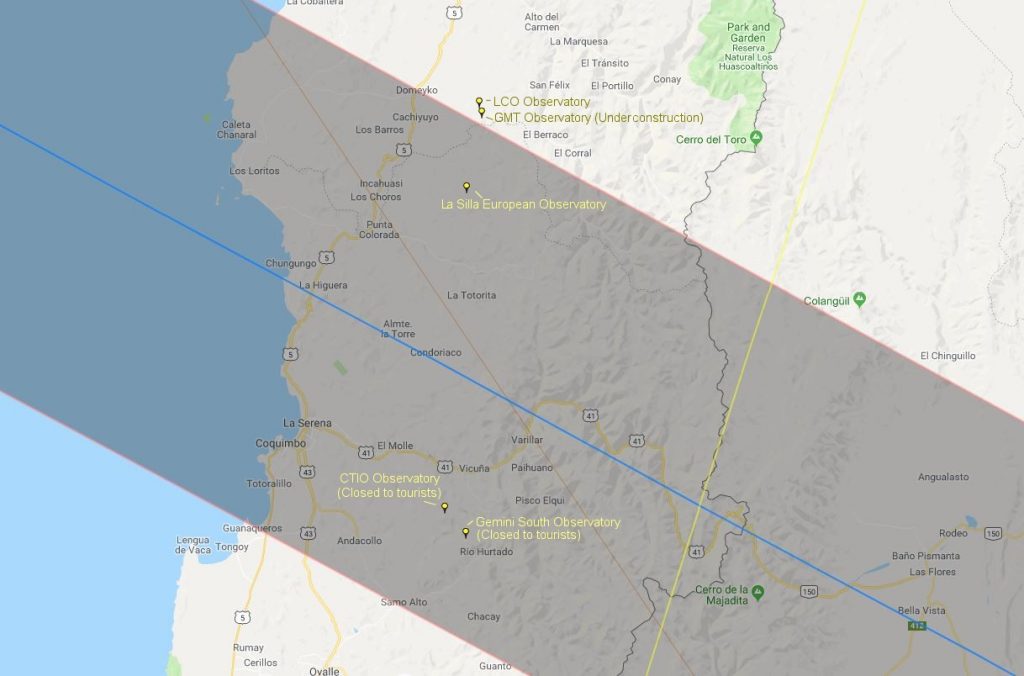 Total Solar Eclipse 2019 Map - Chile