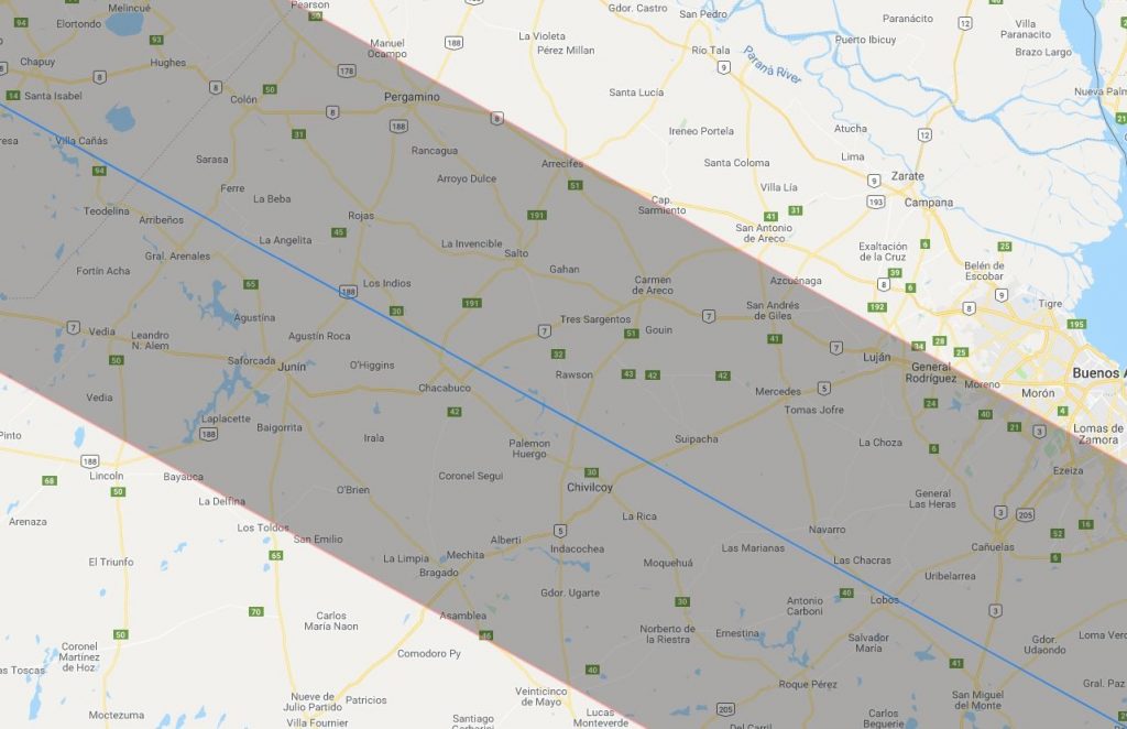 Total Solar Eclipse 2019 Map - Argentina - Buenos Aires